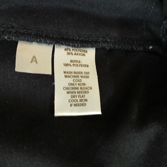 LOFT 4 Black Sleeveless Swiss Dot Ruffled Layers Polyester Rayon Blend Dress - Picture 14 of 15